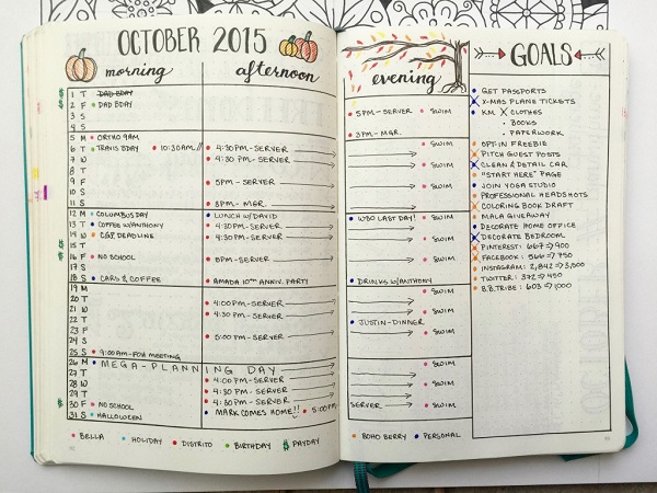 Bullet Journal Monthly-Spread