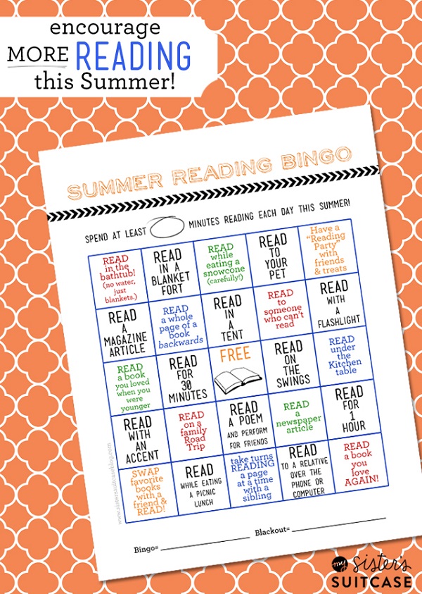 Summer reading bingo